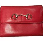 Gucci Red Leather  Wallet with Gold Horsebit Detail Photo 0