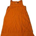 For Cynthia  Women’s Linen Button Dress Sleeveless Asymmetrical Orange Dress Sz S Photo 0