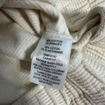 Natural Reflections Cream Ribbed Pullover Smocked Tie Hem Hooded Sweatshirt Photo 7