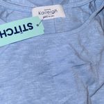 Kaileigh  Sky Blue Ruffle Sleeve Tee Photo 4