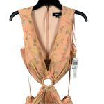 AQUA  Formal Floral Cutout A-Line Long Gown Dress Ruffle Skirt Peach 12 NWT Photo 3