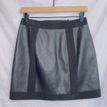 BCBGMAXAZRIA NWT Black Faux Leather Double Zipper Roxy Mini Skirt size XS Photo 3