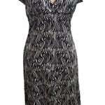 Mossimo Denim Mossimo Sleeveless Midi Dress Black White Abstract Print Size Small Photo 0