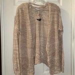 Signature Studio  Tan-Pink Knit Open Front Cardigan L Photo 0
