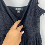 DKNY  Donna Karan Black Lace V Neck Pleated Fit Flare Formal Dress Women’s Size 8 Photo 12