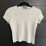 Brandy Melville  Gray Crewneck Baby Tee Women’s T-Shirt One Size GUC Photo 0