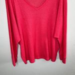 Anthropologie by Womens V-Neck Coral Pink Waffle Knit long sleeve Sweater XL Photo 3