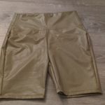 Zenana Outfitters green taupe faux leather bike shorts size XL Photo 0