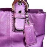 Coach Leather Soho North South Tote Shoulder Bag. Berry Purple Color Photo 1