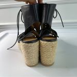 A.P.C. black lace up leather wedge espadrilles sandals size 41 Photo 1