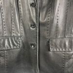 Q.U.E Genuine Lambskin Leather Blazer Jacket Black Size L Lined Button Front Size L Photo 2