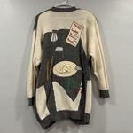 IB Diffusion 80s 90s Vintage VTG Oversized Cardigan Sweater Large L Menu Photo 0