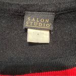 Salon Studio Sweater Color Block Black Red Gray Three Quarter Sleeve Scoop Neck Size L Photo 8