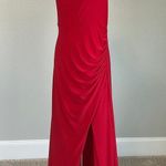 AQUA Women's Formal Dress Size 10 Red Beaded Halter Backless Long Gown Photo 4