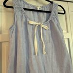 Haven Well Within linen blend pinstripe blue sleep dress coverup small Photo 6