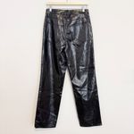 Good American Straight Leg Faux Leather Pants in Black Contemporary Work Size 26 Photo 7
