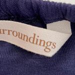 Soft Surroundings Emanuella Embroidered Flower Top Size M Navy Blue Bohemian Photo 9