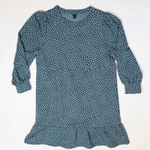 Ann Taylor NEW  Cotton Terrycloth Lined Ruffle Spotted Printed Pullover Dress L Photo 0