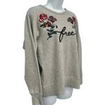 Wilfred  Free Gray Green Pink Floral Embroidered Crew Neck Sweatshirt size M Photo 5