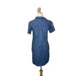 Madewell  Button Front Shirt Dress Frayed Hem Denim Chambray pockets Size XXS Photo 2