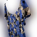 Free People Louise Floral Off The Shoulder Smocked Bodice Mini Dress Blue NWOT Photo 1