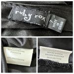 Vintage Y2K Black Satin Ruched V Neck Midi Cocktail Party Dress. XS. Graduation Photo 9