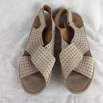 Clarks  Reedly‎ Variel Slingback Platform Wedge Sandals 12 Womens Beige Nubuck Photo 6