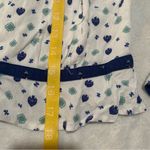 Free People size small long sleeve top mixed media g Navy White Patterned Blouse Photo 8