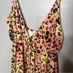 Bar III NEW Leopard Cheetah Print Sleeveless Maxi Dress Pink Yellow Summer XL Photo 2