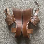 Italian Shoemakers Italian shoemaker cognac wedge sandals size 39/8 Photo 4