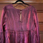 ASOS LOLA MAY SMOCK DRESS IN SHIMMER WINE Purple Size 14 Photo 3