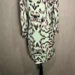 Milly  Long Sleeve Silk Dress in Mint and Black Size 8 Photo 1