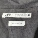 ZARA Linen Cotton Blend Black Button Down Shirt Size Medium Photo 2