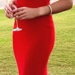 Jovani Red Halter Cutout Gown Photo 0