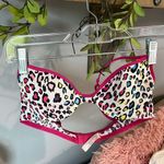 SO White Pink Leopard Print Bra Colorful Underwire Womens 34A  Photo 0