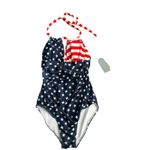 NWT American Flag one piece swimsuit Blue Photo 1