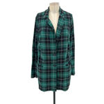 Torrid Lightweight Ponte Longline Plaid Blazer Green Plus Size 2X Photo 2