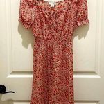 Monteau  Coral Floral Smocked Mini Dress Photo 0