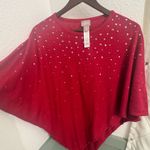 Chico's  Red Blouse with Silver Details Photo 3