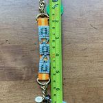 Juicy Couture Pam Gela Plate Friendship Orange Bracelet Silver & Green Crystals Photo 6