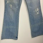 Aeropostale Y2K Light Wash Distressed Flare Jeans Sz 7/8 Short Floral Paint Photo 7