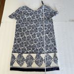 Lulus ‎ Taj Mahal Tour Blue Paisley Open Back Shift Dress SMALL Photo 11