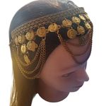 Belly Dance Gold Tone Coins & Chains Headband Photo 4