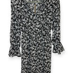 J.Crew  Black White Floral Long Sleeve Dress Ruffle Cuff Crepe Boho NWT XXS Photo 0