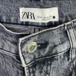 ZARA Distressed Straight Full Length Leg High Rise Stretch Jean 10 Washed Gray Photo 6