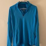 L.L.Bean midweight blue green half zip long sleeved sweater top comfortable warm Photo 0
