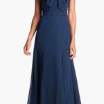 Jenny Yoo $275+  Cecilia Ruffled Chiffon Long Dress Gown wedding bridesmaid  NAVY Photo 1