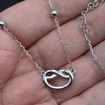 Sterling Silver Love Knot Minimalist Choker Necklace Photo 2