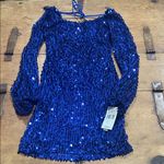 Juniors Extraordinary Cobalt Blue Sequin Dress Size 1 Photo 1