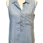 Velvet Heart  Women size medium‎ Chambray Blouse Sleeveless Tencel Photo 0